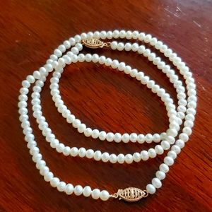 Faux Pearl Necklace and Bracelet Set